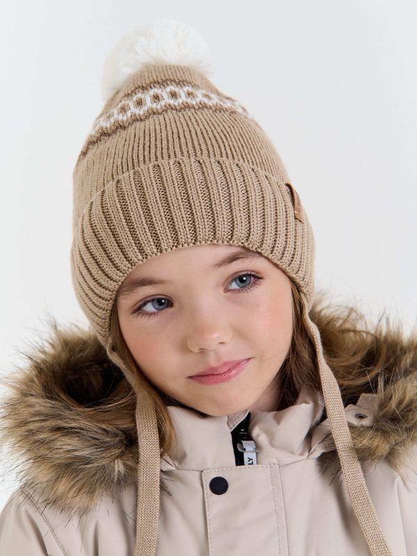 Шапка зимняя из смесовой шерсти с флисовым подкладом 