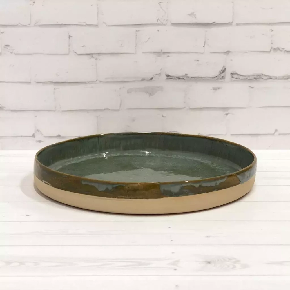 Фото тарелка серая керамическая Clayville Edelweiss д 280 мм в 40 005009 из экологически чистой глины высокого качества