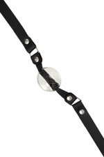 Прозрачный кляп-леденец на кожаных ремешках со вкусом пина колада (Цвет: прозрачный)