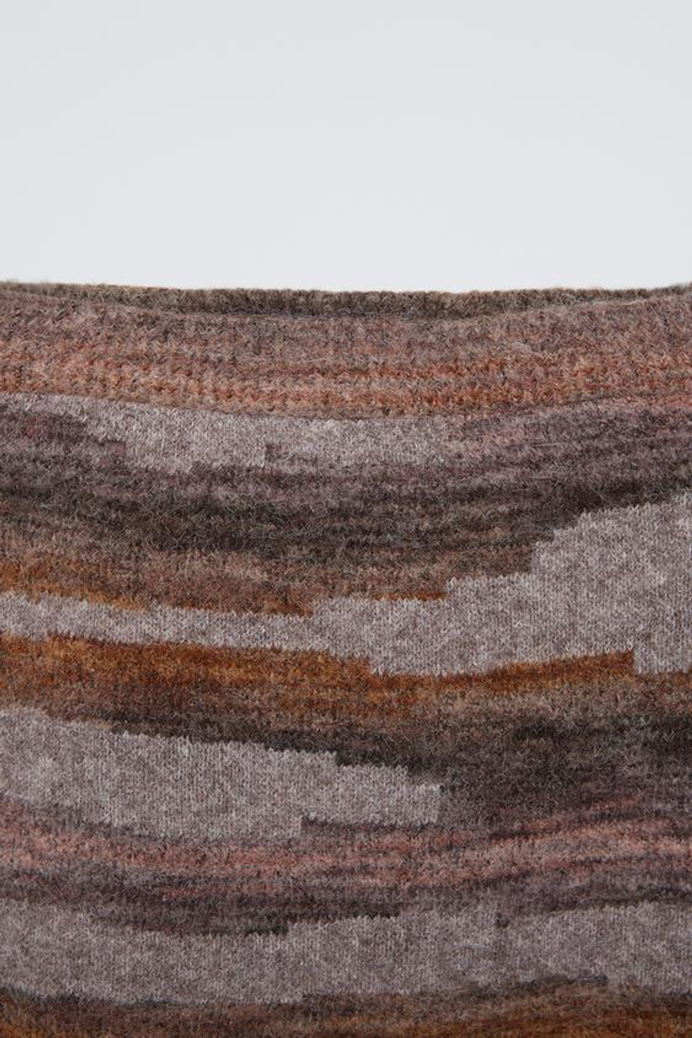 ZARA ЖАККАРДОВАЯ ЮБКА, КОРИЧНЕВЫЙ С МЕЛАНЖЕВЫМ ЭФФЕКТОМ