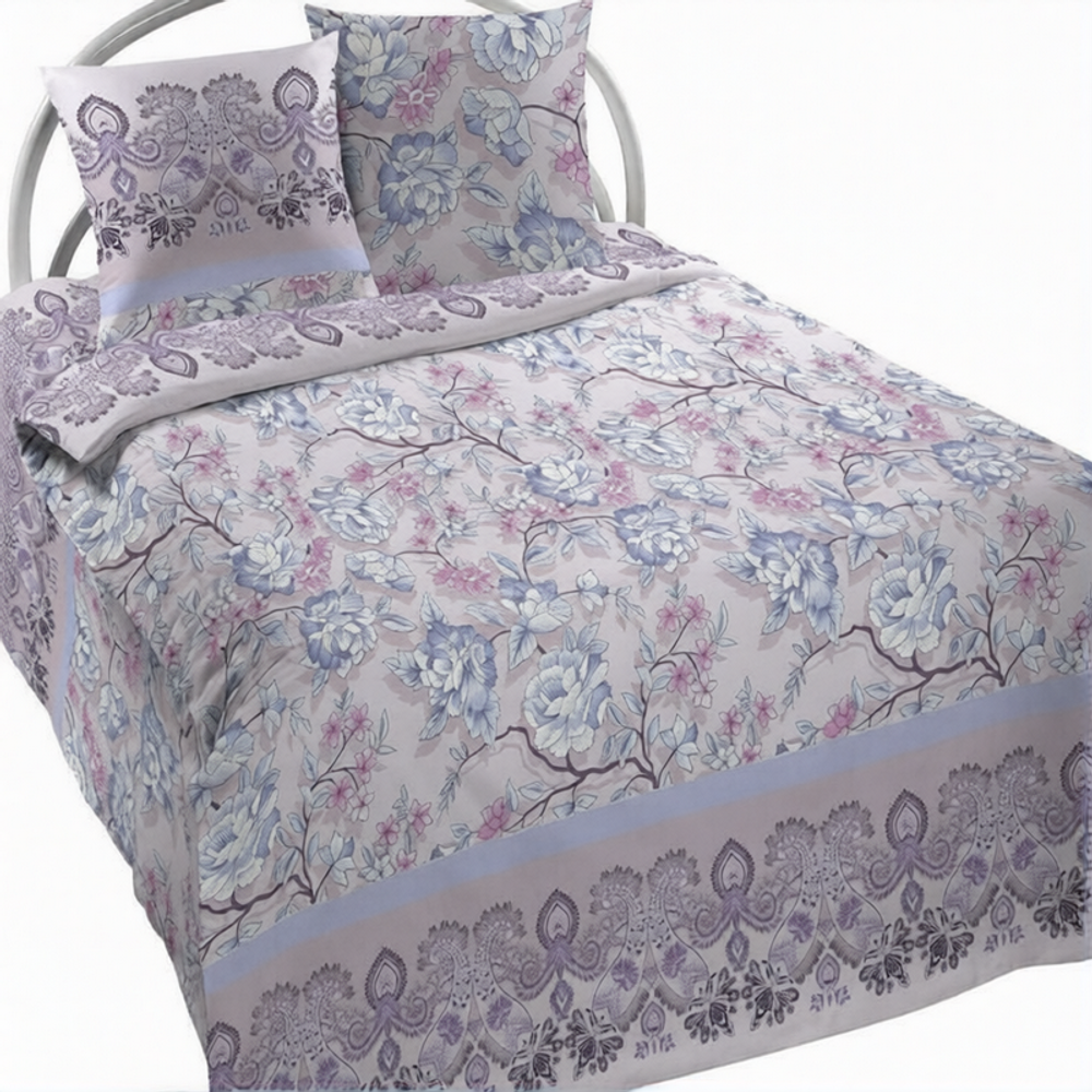 Комплект постельного белья "П37. 9295 (голубой)", бязь Шуйская Премиум, 100% хлопок. Комплект постельного белья "П37. 9295 (голубой)", бязь Шуйская Премиум, 100% хлопок.