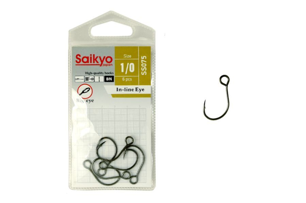 Крючки Saikyo SS075-BN IN-LINE EYE