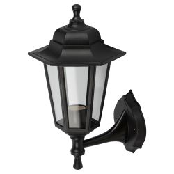 Садово-парковый светильник ЭРА НБУ 06-60-001 черный 6 гранный настенный IP44 Е27 max60Вт