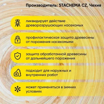 Lignofix Антисептик I-Profi, концентрат, защита древесины от жуков и насекомых, 1 кг