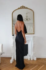 Платье комбинация черное