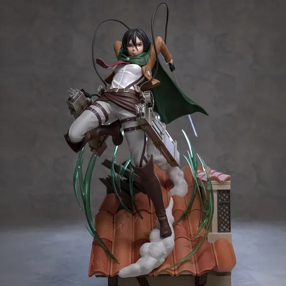 Mikasa on the roof - Attack on Titan