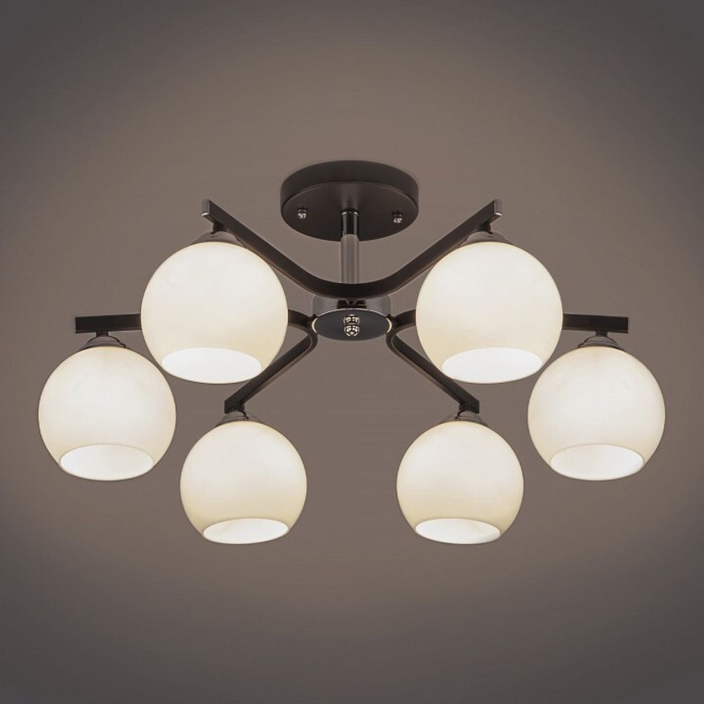 Люстра на штанге Eurosvet Blasco 30145/6 хром/венге