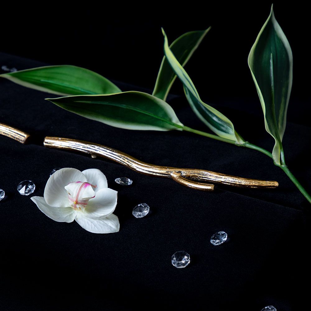 Ручка скоба мебельная Арт Бранч mini правая Амбер