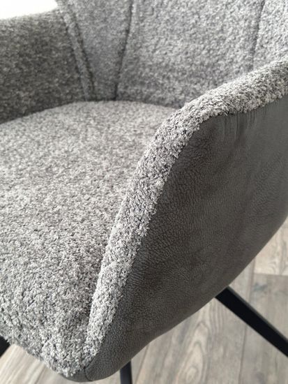 Стул BREVIS 180 град. поворот. XD841-16 Серый, букле/ GINO-457 Серый, ткань/ Черный