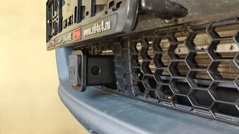 Фаркоп передний (переходник) для съёмной лебёдки с защитой радиатора на ГАЗ Соболь NN РИФ