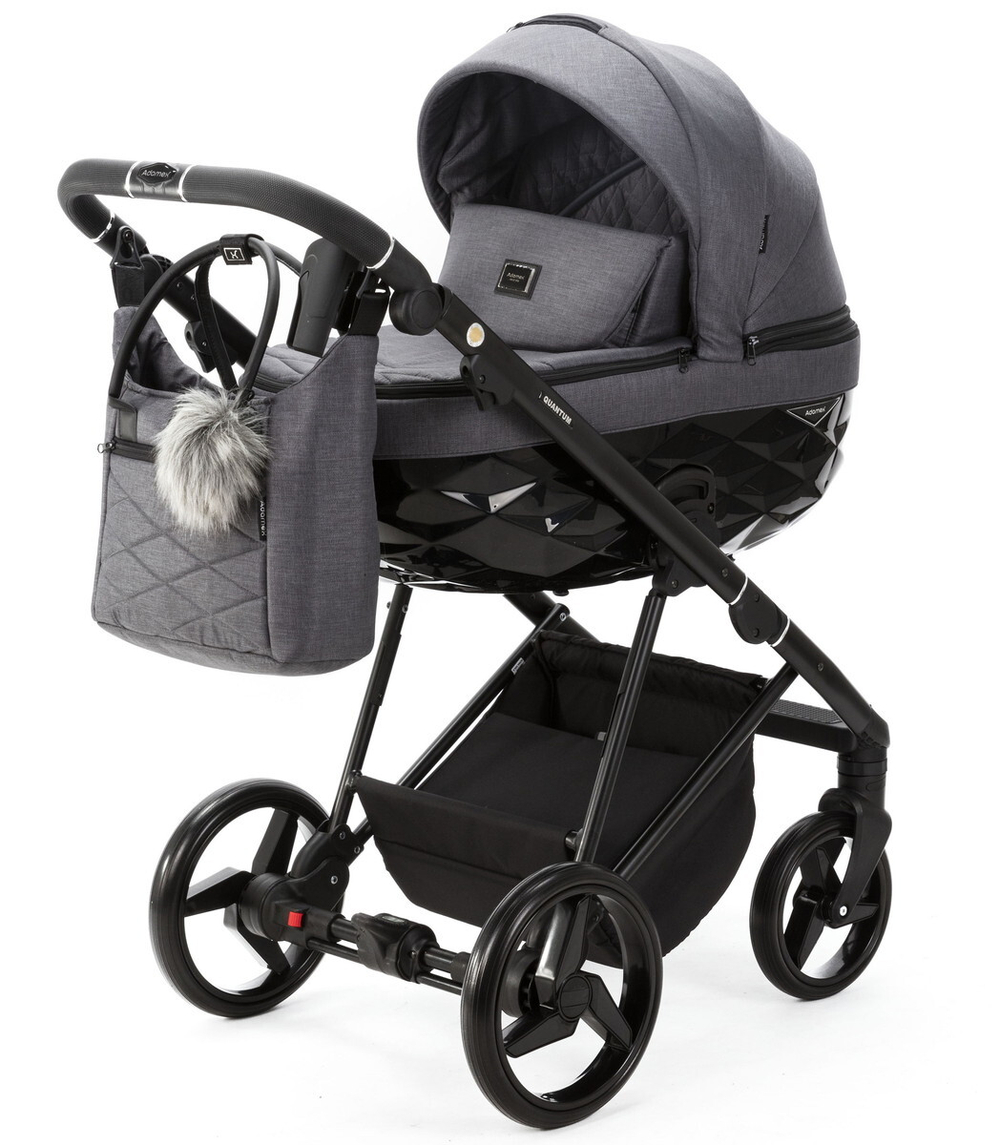 Детская коляска Adamex Quantum 3 в 1 Q-TK66 (Т.СЕРЫЙ)