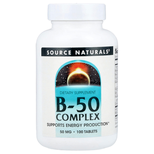 Source Naturals, комплекс B-50, 100 таблеток