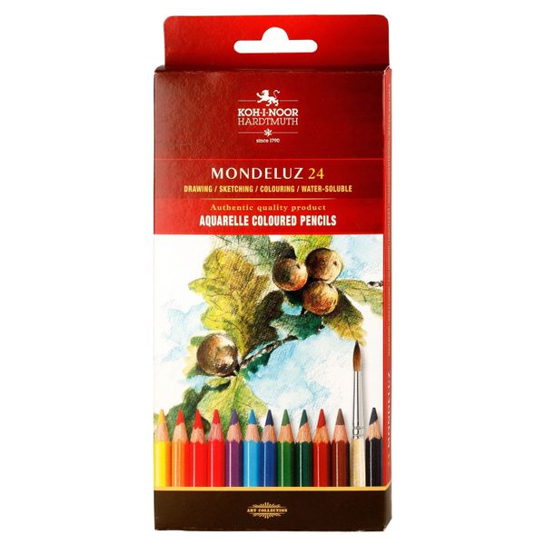 Карандаши акварельные KOH-I-NOOR MONDELUZ FRUIT 3718, 24 цвета