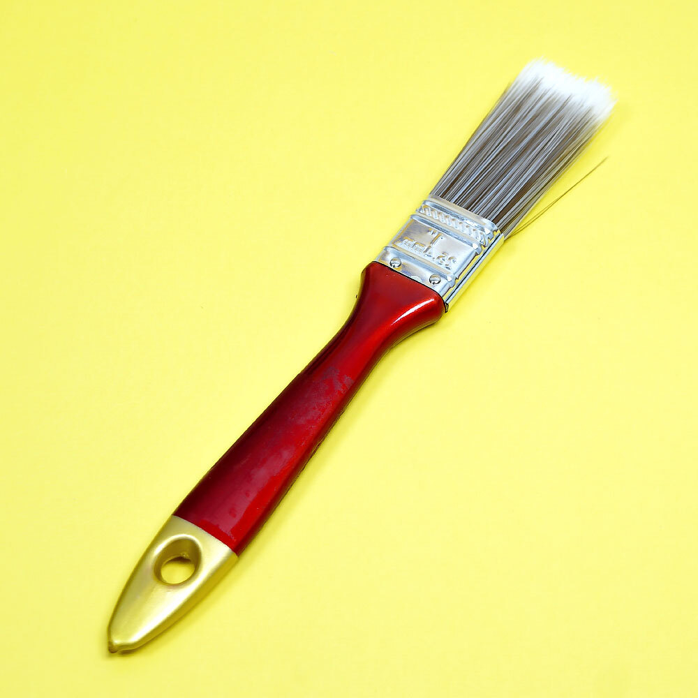 Кисть плоская 1" 25мм, искусственная мягкая щетина, деревянная лакированная ручка