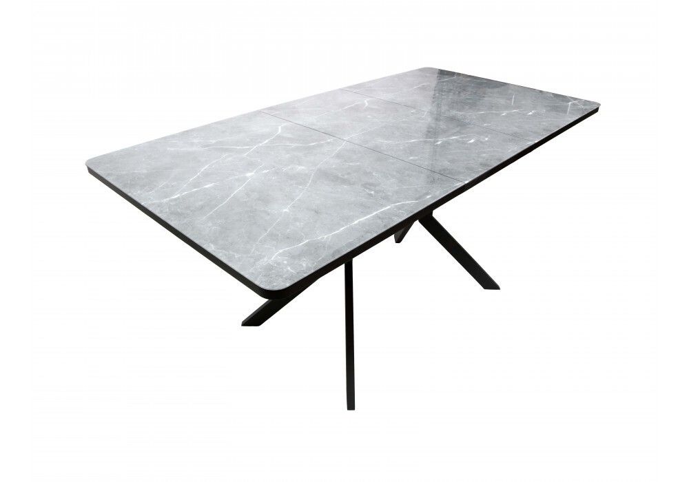 Стол Миллер стекло ф/п бабочка раздвижной чёрный (комплект ног №3)