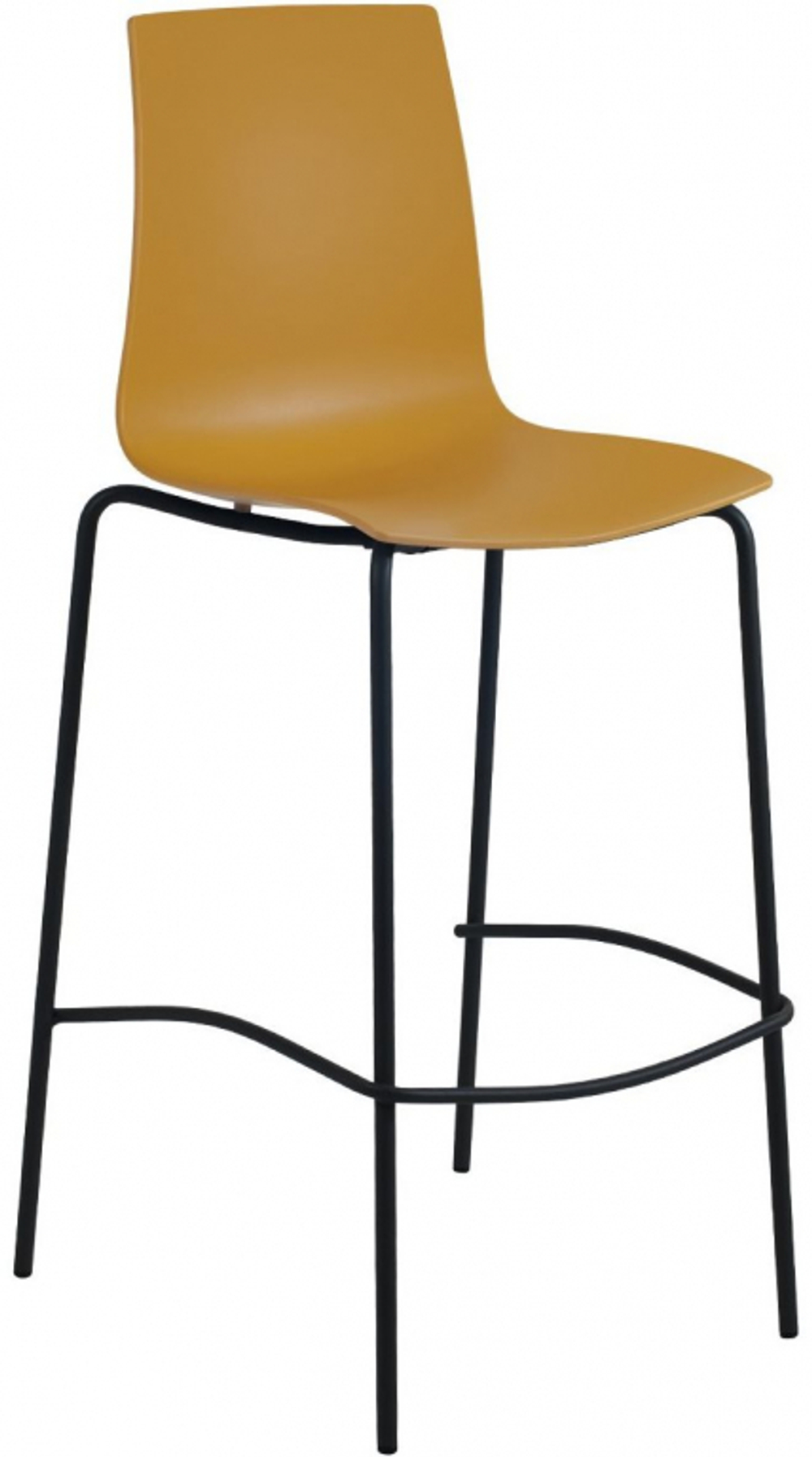 Стул пластиковый барный Papatya X-Treme BSL Pro, черный, темно-желтый