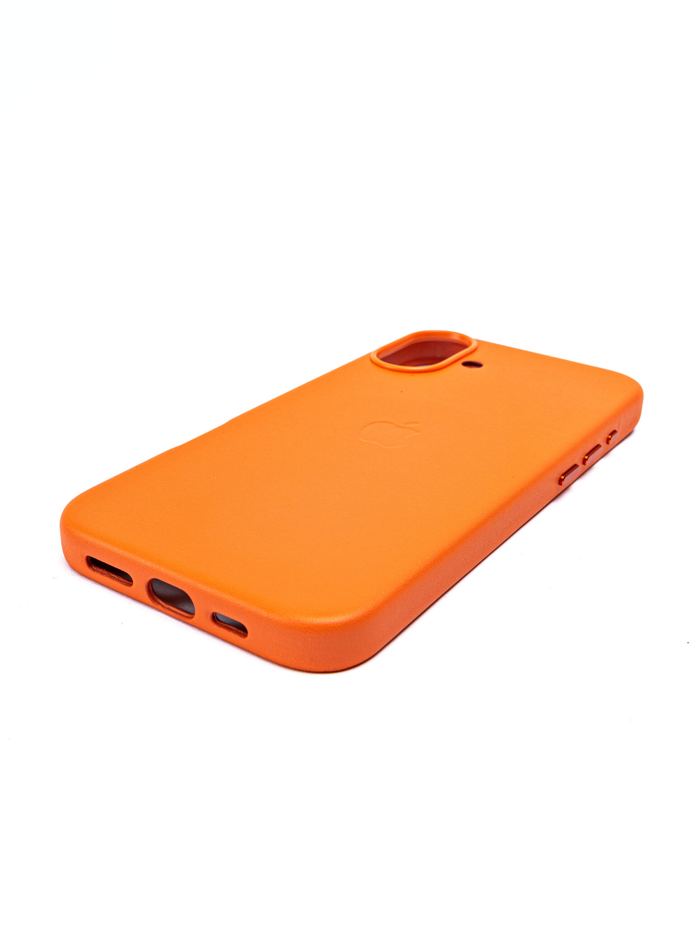 Кожаный чехол Leather Case на iPhone 16 Plus, Оранжевый