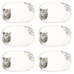 Блюдо сервировочное (с элементами золота) "Саванна/Тигр" 25*16*3см. (min6) (транспортная упаковка)