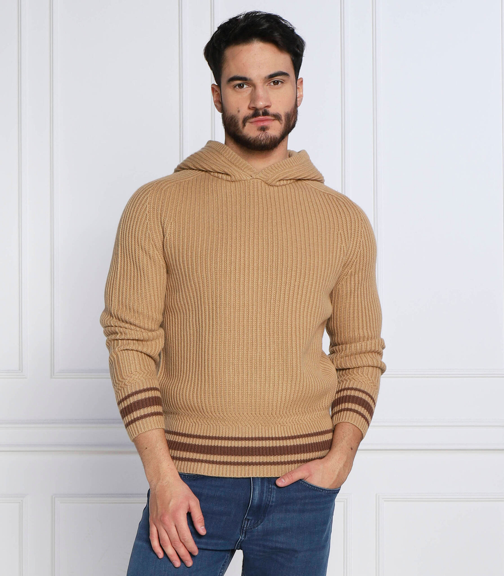 Хлопковый свитер lampione BOSS BLACK - светло-коричневый(50477349)