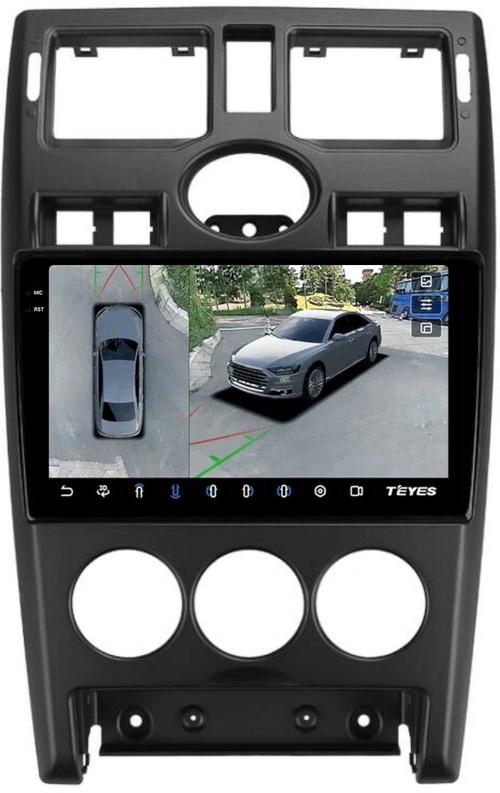 Магнитола для Lada Priora 2007-2013 (рамка черная тип 1) - Teyes CC3-2K-360 монитор 9.5" 2K QLED на Android 10, Быстрая, CarPlay, 4G SIM-слот, 4 камеры в комплекте