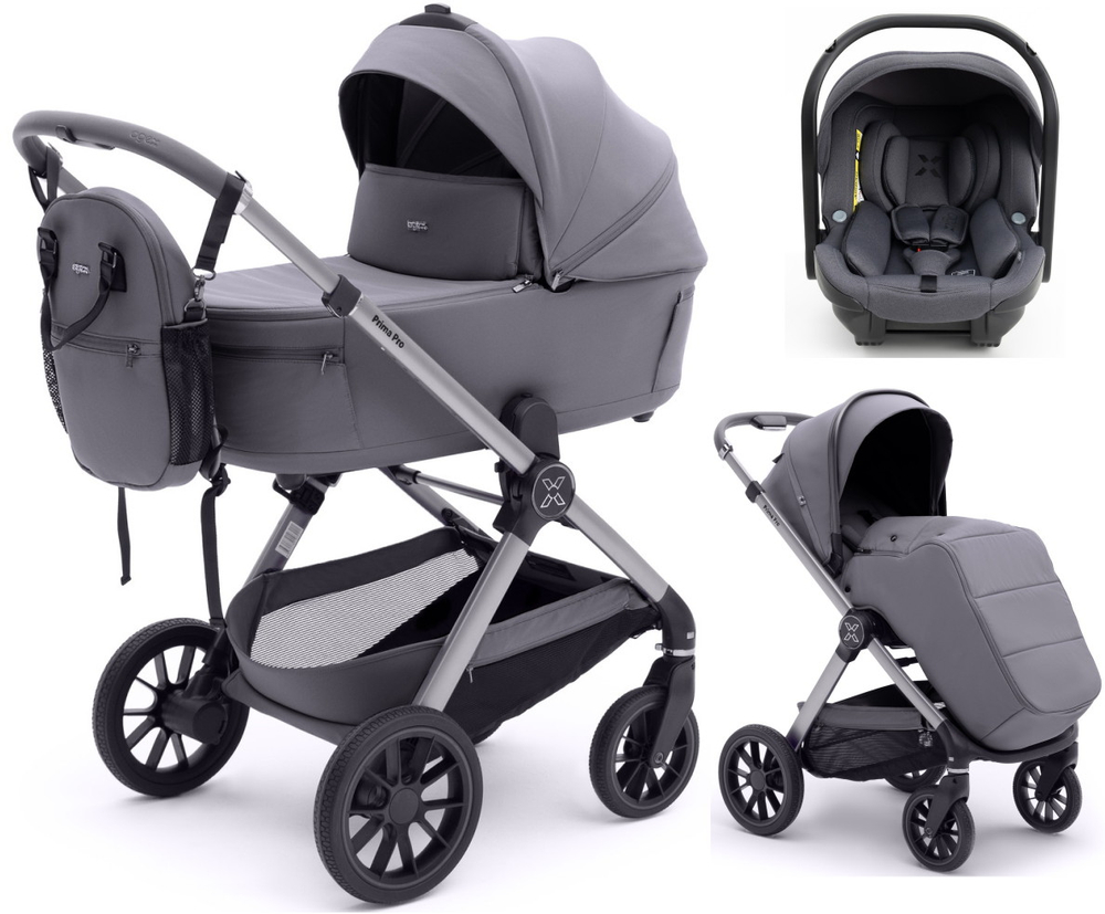 Коляска Agex Prima Pro 3 в 1 с автокреслом i-Team ATG080 Grey APS214 Sora серый