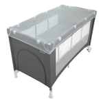 Манеж-кровать "Fortuna", лен, 2 уровня, москитка, 2 кольца, (Indigo) (серый)