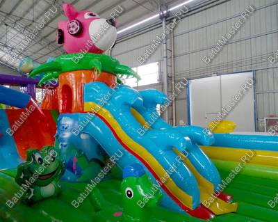 Коммерческий надувной батут "Невероятные приключения" 24*9*9 м