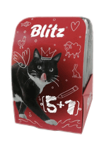 Набор Blitz Sensitive Ассорти 5 + 1 набор влажных кормов для взрослых кошек 0,085кг. В комплекте 6 шт