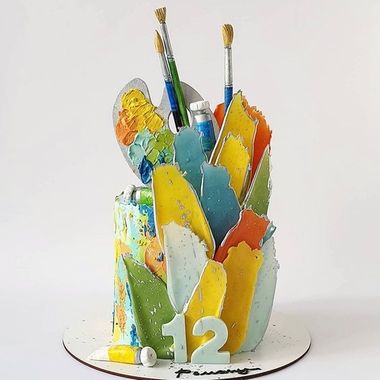 Торт для юного художника - акварель