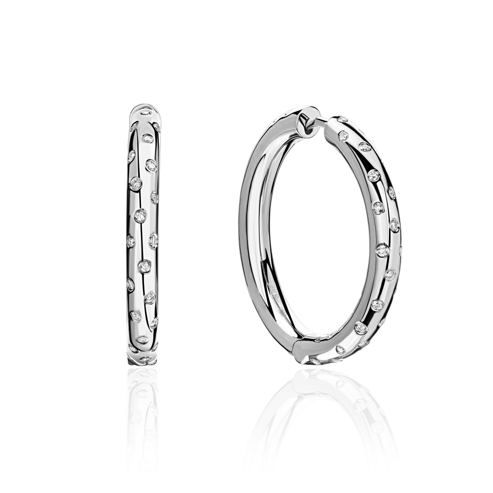 Серьги с бриллиантом  из белого золота JA-S-С6212214