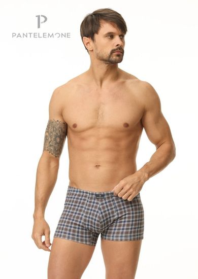 Трусы мужские боксеры Pantelemone PMH-1356, клетка серая
