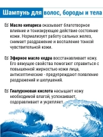 Шампунь для волос бороды и тела 3в1
