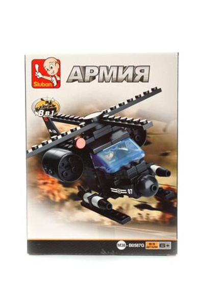 Конструктор блочный Слубан Армия. Вертолет 8 в 1 (93 дет. 1 фигурка) (Арт. M38-B0587G)