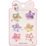 Резинки для волос детские 6шт «БАМБИ БУМ», Звёздочки, микс 6 цветов, d-2.см/12*7.5см