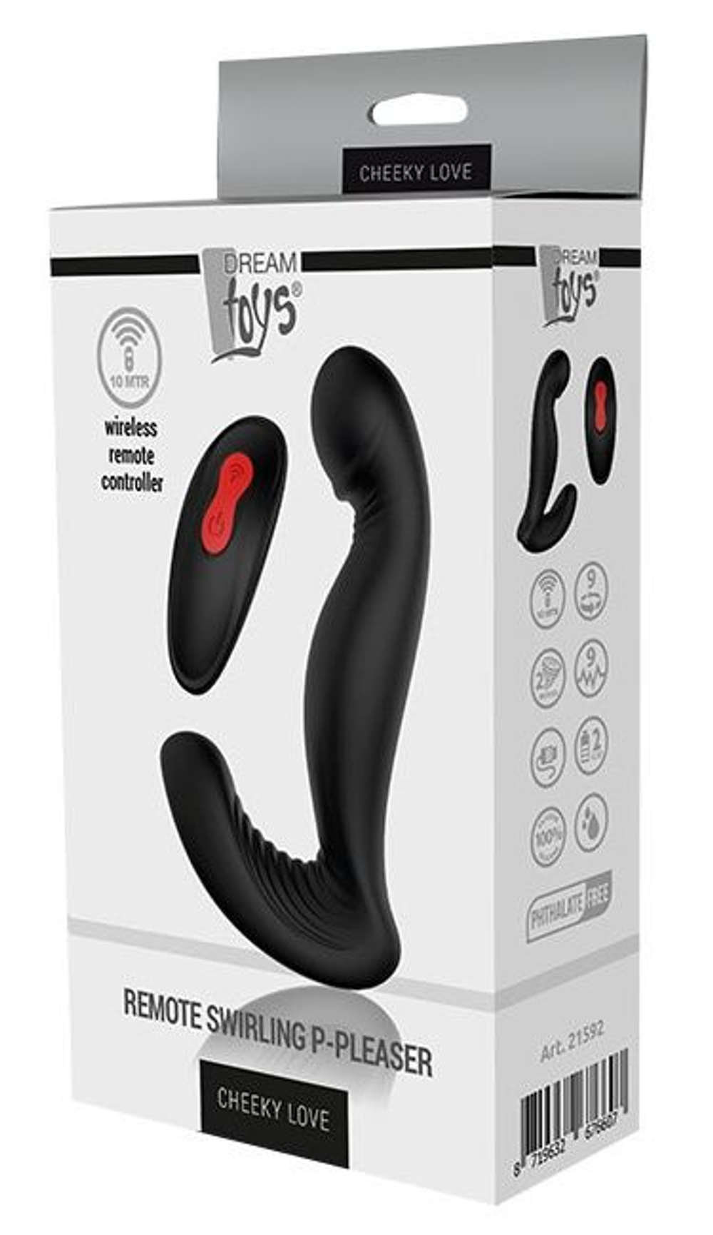 Черный вибромассажер простаты SWIRLING P-PLEASER (Цвет: черный)