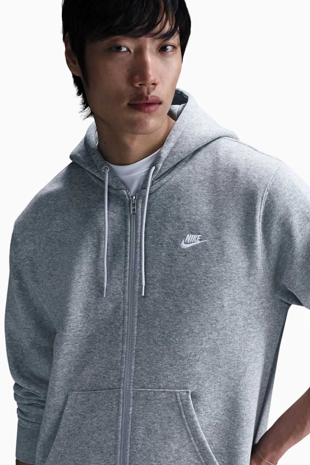 Кофта Nike Club Full-Zip - серый
