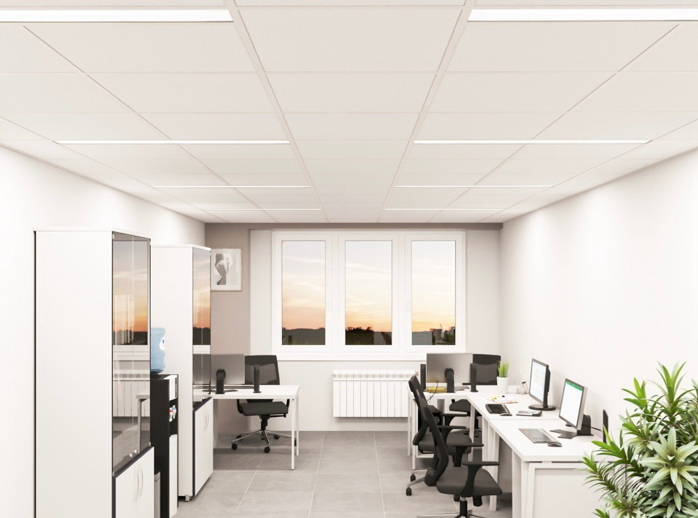 Светильник LED ДВО 17Вт 5000К 2100Лм IP40 призма 1195х110х40мм DARKLUM