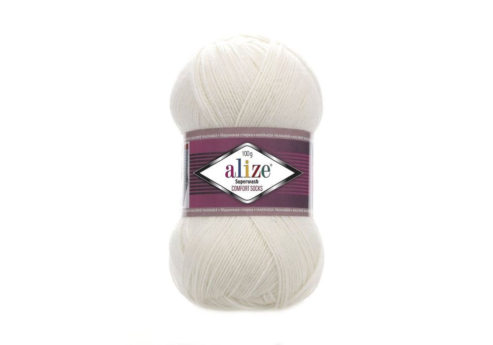 ALIZE &quot;SUPERWASH COMFORT&quot;, 75% шерсть, 25% п/а, 100 гр, 420 м, Кремовый