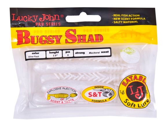 Виброхвосты съедобные LJ Pro Series BUGSY SHAD 3.9in(10 см), цв. 026, 5 шт.