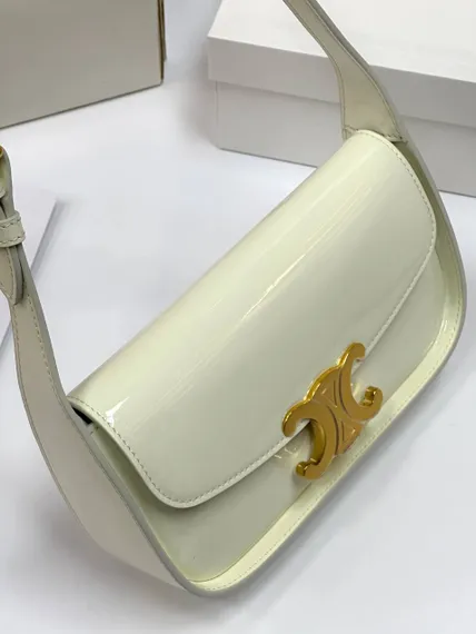 Сумка CELINE TERENCE из лакированной телячьей кожи белый