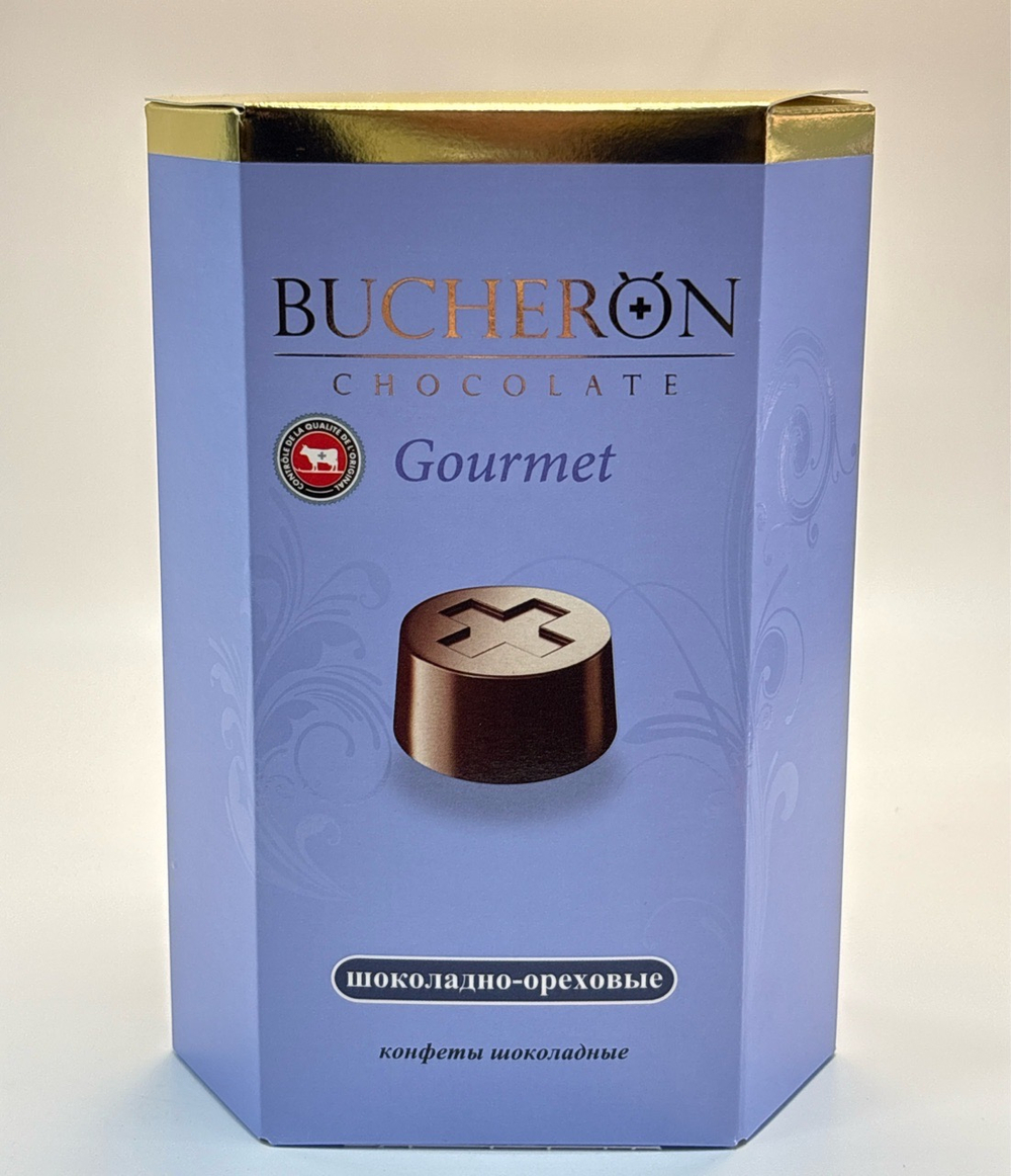 КОНФЕТЫ BUCHERON GOURMET НОВОГОДНИЕ  ШОКОЛАДНО-ОРЕХОВЫЕ 130Г/10