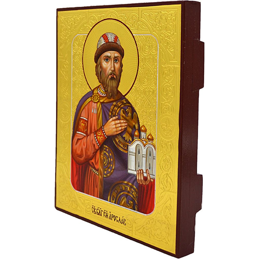 Святой князь Ярослав. Рукописная икона.
