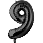 Шар фольгированный Цифра 9 66 см (Черный)