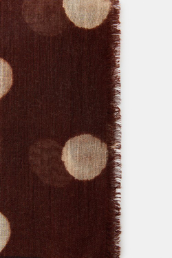 ZARA ШАРФ С ПРИНТОМ В ГОРОШЕК, КОРИЧНЕВЫЙ