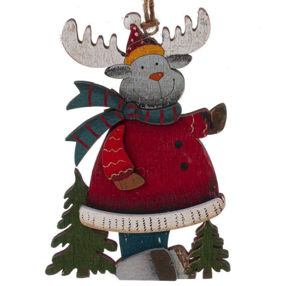GAEM Изделие декоративное подвесное "Олень/Снеговик/Дед Мороз",L9 W0,5 H11,5 см, 4в.