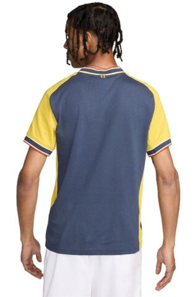 Мужская теннисная футболка Nike Court Heritage Tennis Top - thunder blue/vivid sulfur