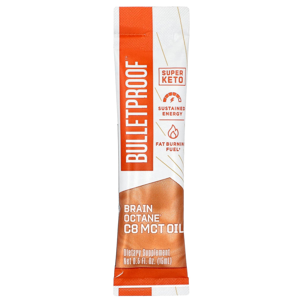 BulletProof, Brain Octane® C8 MCT Oil, 15 пакетиков по 15 мл (0,5 жидк. унц.)