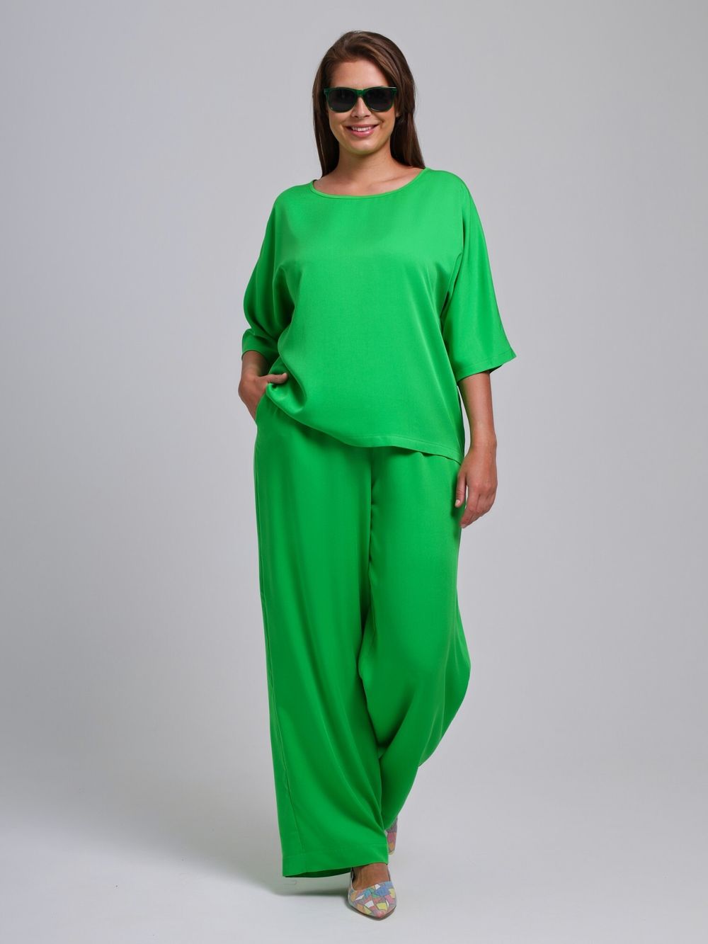 Блузка Летний драйв-2 Виотекс ЯРКО-ЗЕЛЁНЫЙ