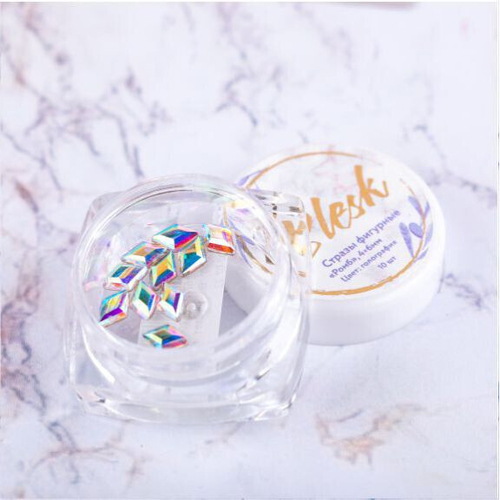 Blesk, Стразы фигурные "Ромб", цвет голография 4*6 мм (10 шт