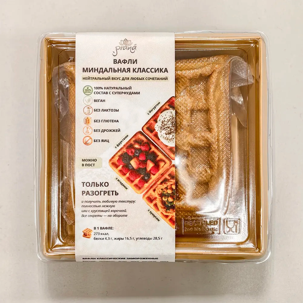 Вафли "Миндальная классика" Prana, 2 шт, 130 г